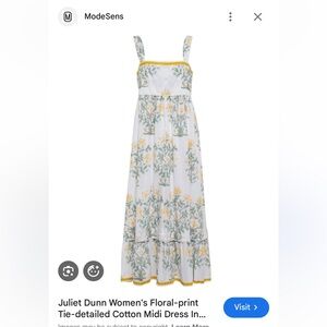 JULIET DUNN  Floral tie-shoulder cotton midi dress Size 1